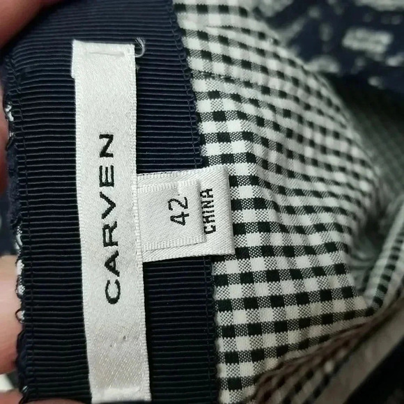 {Carven} Floral Lace Gingham Skirt - Size 10 - Picture 12 of 16